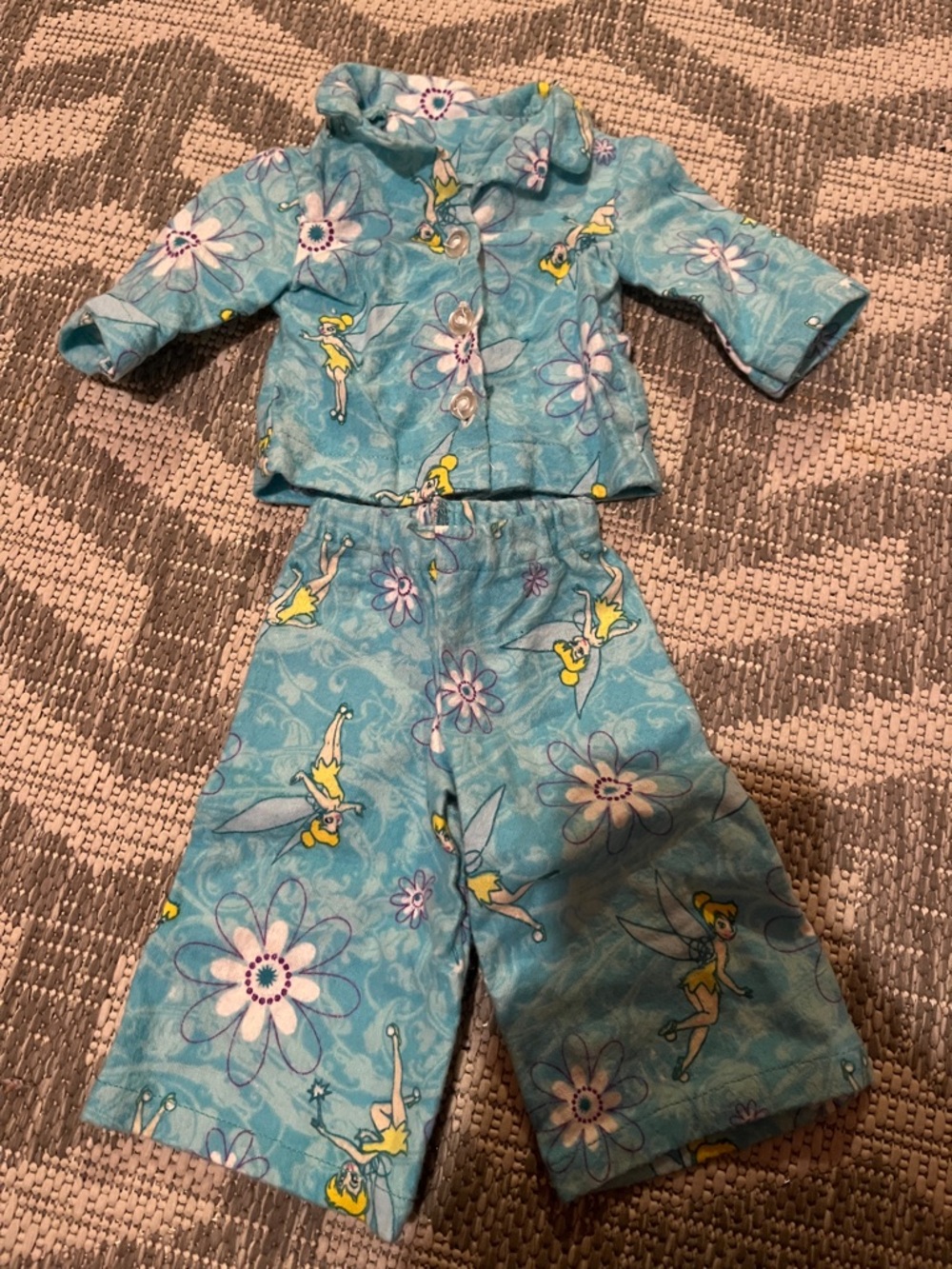 Doll Blue Tinkerbell Floral Pajama Set